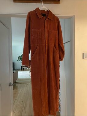 No. 6 Rust Corduroy Utility Jumpsuit